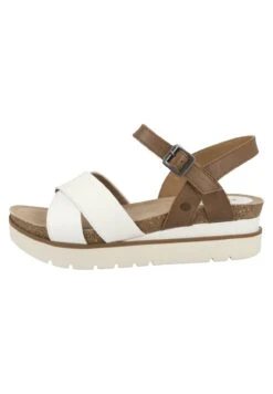 Josef Seibel Sandalen Met Plateauzool - White Combi
