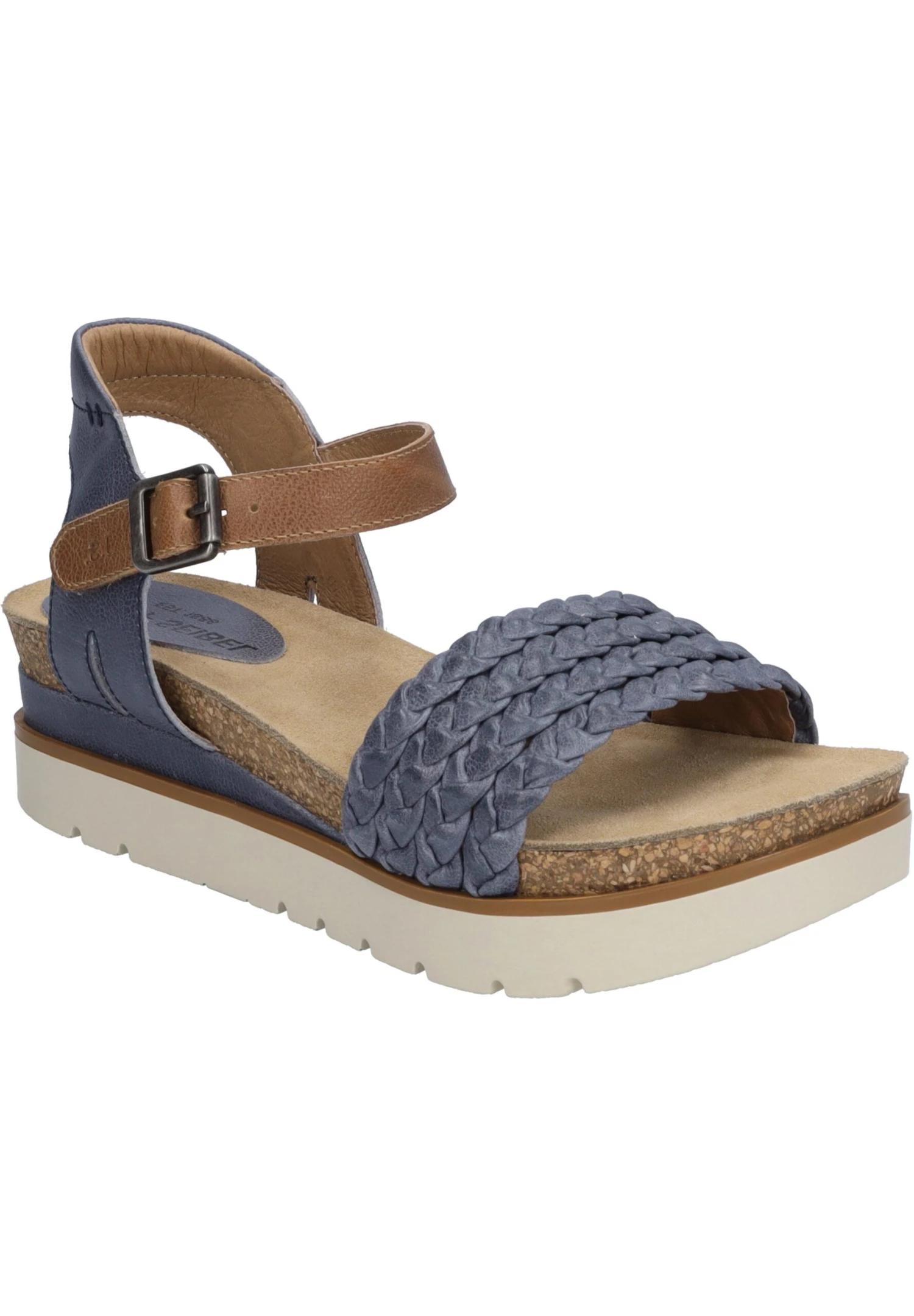 Josef Seibel Sandalen Met Sleehak - Jeans Kombi 2 Josef Seibel Sandalen Met Sleehak - Jeans Kombi - Afbeelding 2