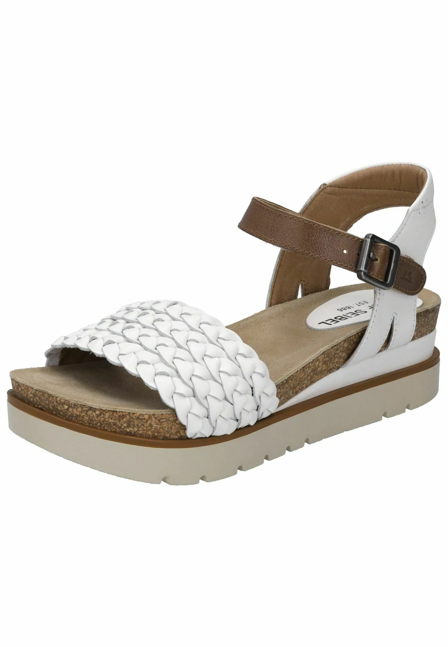 Josef Seibel Sandalen Met Sleehak - Weiß Kombi 2 Josef Seibel Sandalen Met Sleehak - Weiß Kombi - Afbeelding 2