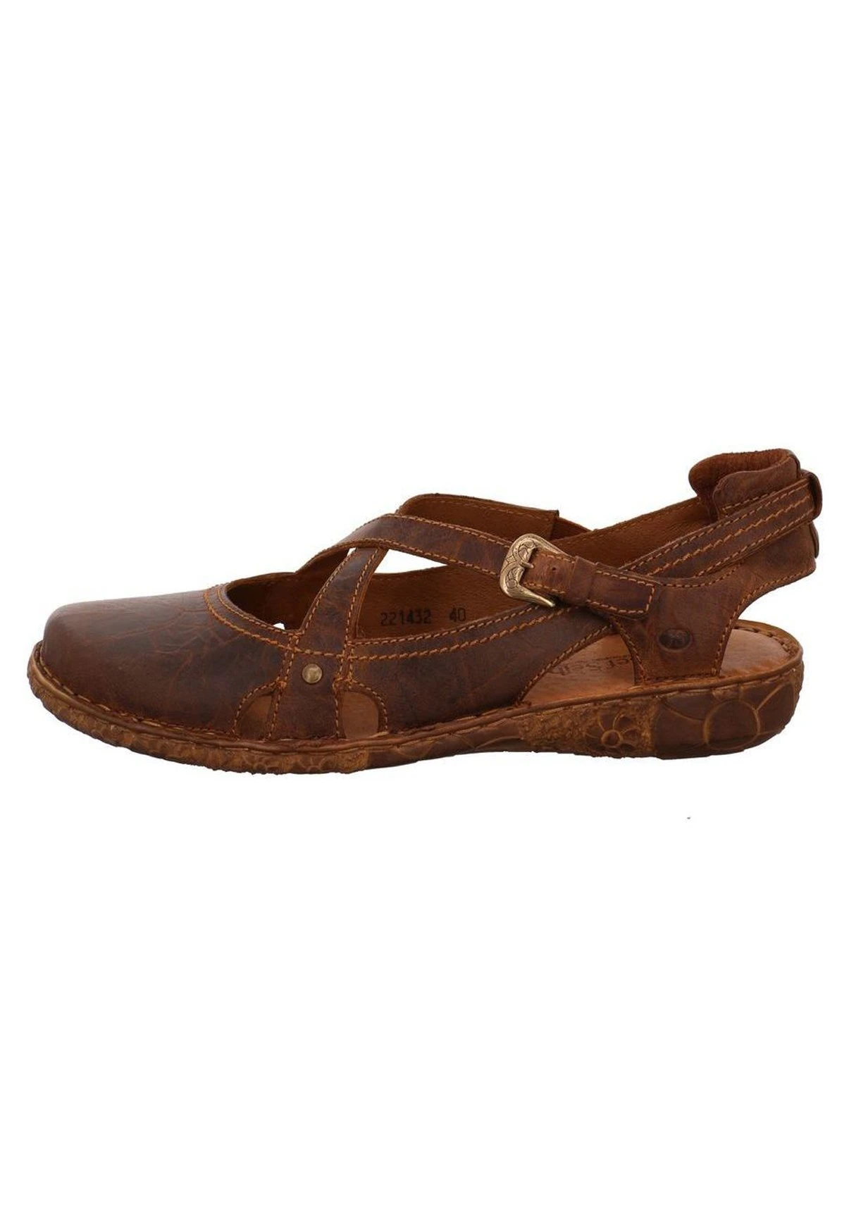 Josef Seibel Sandalen Met Sleehak - Brandy 1 Josef Seibel Sandalen Met Sleehak - Brandy