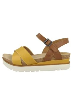 Josef Seibel Sandalen Met Plateauzool - Yellow Combi